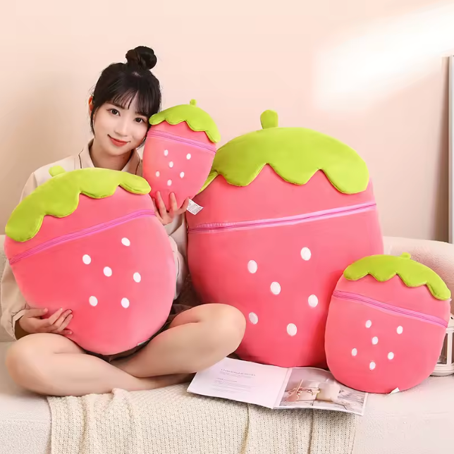 Hidden Surprise Zip Strawberry Plushie